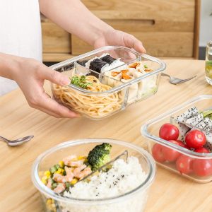 Buy Wholesale China Microwave Salad Bento 2, 3 Compartments Glass