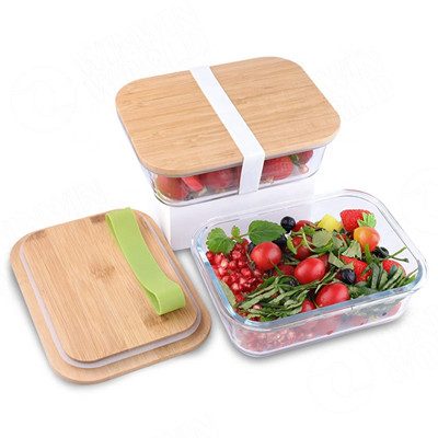 glass food lunch box full partition