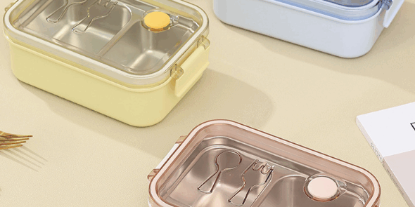 stainless steel lunch box with soup bowl