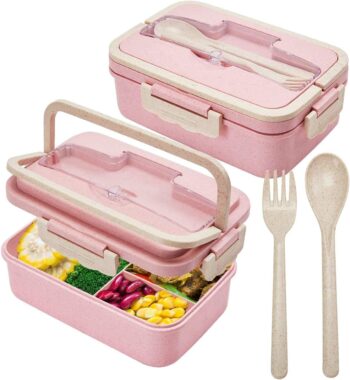 microwavable plastic lunch box with cutlery