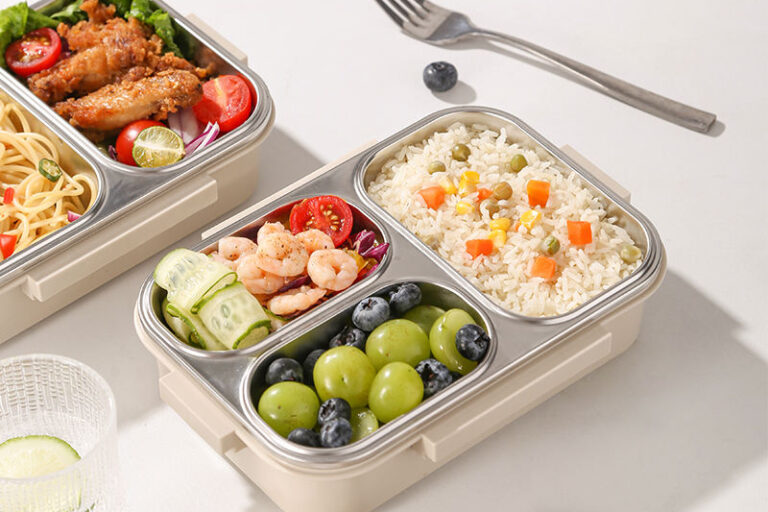 BPA Free Stainless Steel Lunch Boxes with 3 Compartments and Leakproof Lid (2) BPA free stainless steel bento lunch bo