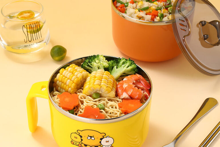 BSCI Factory 1200ml Kids Stainless Steel Lunch Boxes with Noodle Bowl Lid (6) 1200ml stainless steel lunch box with lid