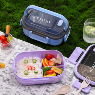 Kids’ 2-layer plastic bento lunch box