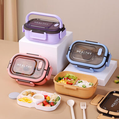 Kids’ 2-layer plastic bento lunch box