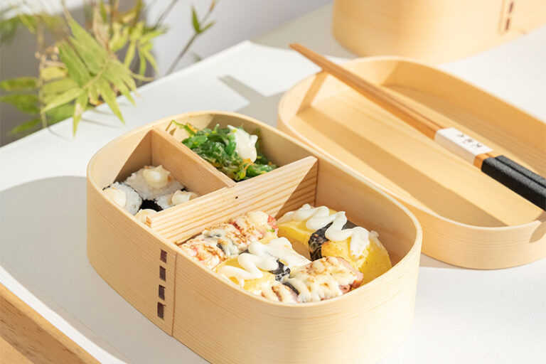 Bulk Wooden Bento Lunch Box Double Layer Japanese Style Lunchbox (1) r wooden bento lunch box with partition
