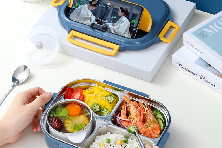 Custom Wholesale 1500ml Stainless Steel Lunch Boxes with 4 Compartments (2) 1500ml stainless steel lunch box