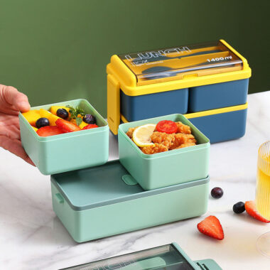 double-layer plastic lunch boxes