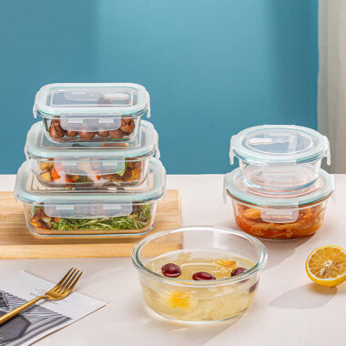 borosilicate glass lunch box with lid