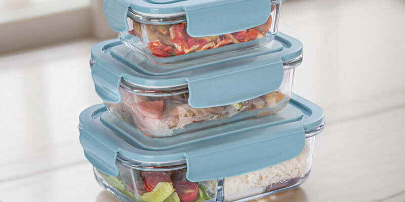 borosilicate glass lunch box with lid