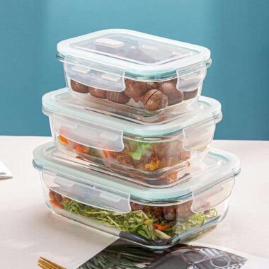 borosilicate glass lunch box with lid