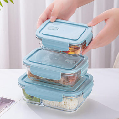 borosilicate glass lunch box with lid