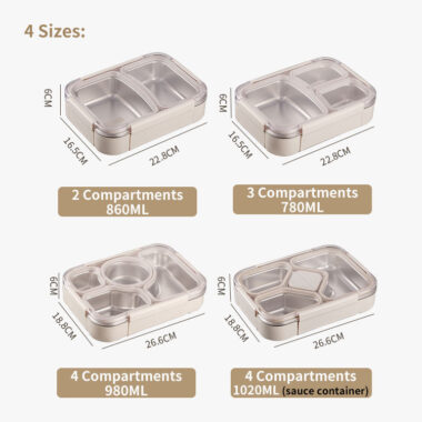 Family size stainless steel lunch box