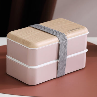 Wooden double layer lunch box