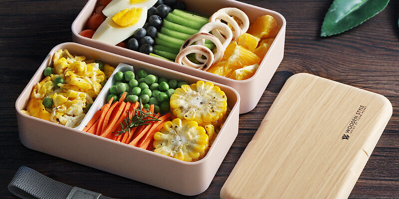 Wooden double layer lunch box