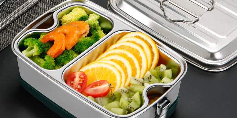 Large Capacity Stainless Steel Lunch Boxes with Double Layer Compartments (1) Double layer stainless steel lunch box
