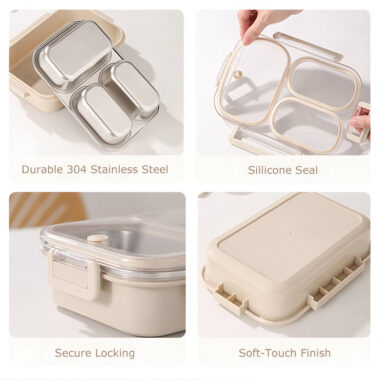 stainless steel deluxe bento lunch box