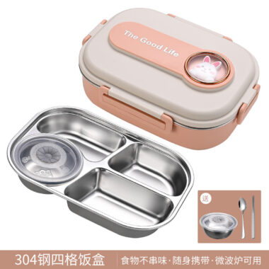 stainless steel 6-compartment food tray