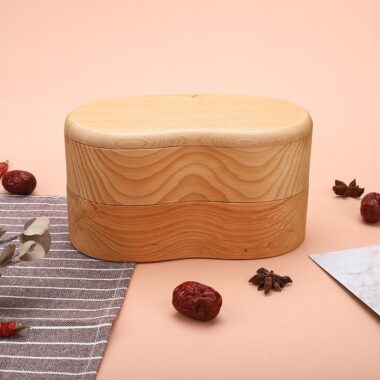 double layer wooden lunch box