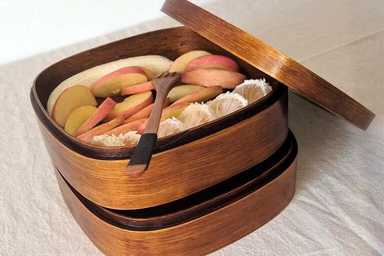 2-Layer Wooden Square Lunch Box for Children & Adults (5) 2 layer wooden square lunch box