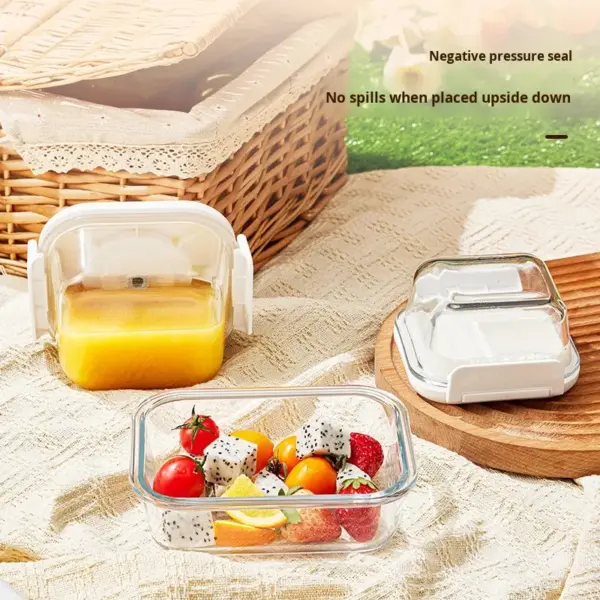 Air sealed vacuum glass lunch box