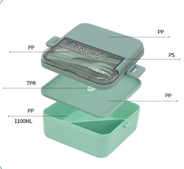 Plastic lunch box with crisper microwavable