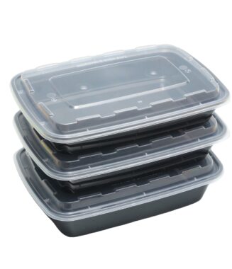 Disposable rectangular plastic lunch boxes