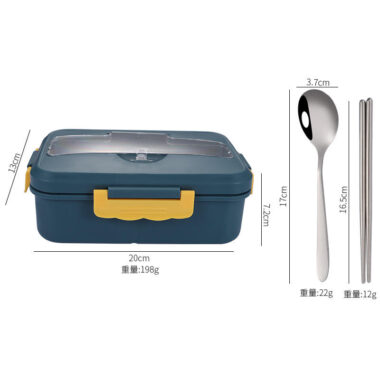 Microwaveable plastic bento lunch box set