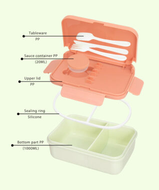 Leak proof rectangular plastic lunch box