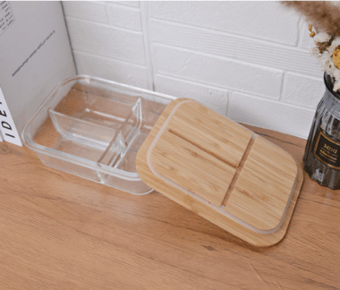Glass Lunch Box with Bamboo Lid