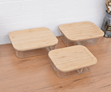 Glass Lunch Box with Bamboo Lid
