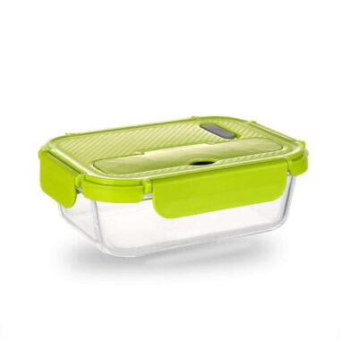Reusable borosilicate glass food storage container