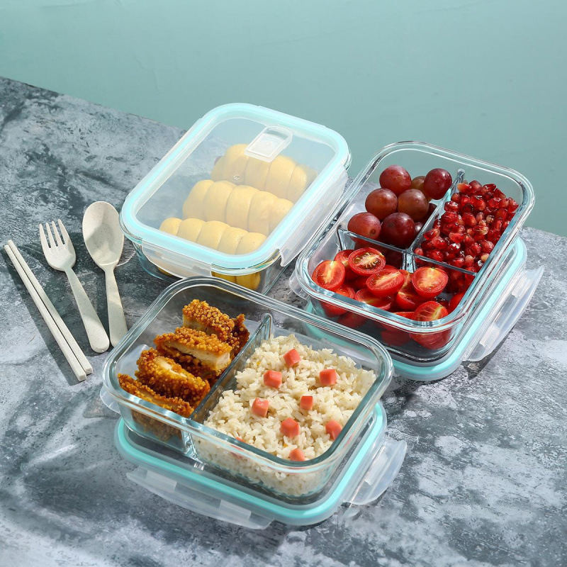 Reusable borosilicate glass food storage container
