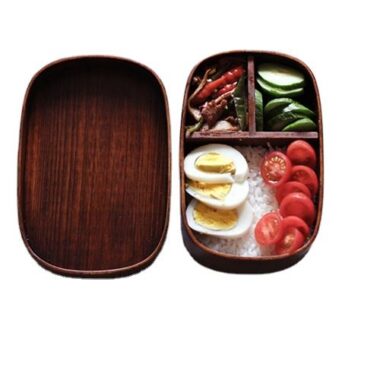 Solid wood square Japanese bento lunch box